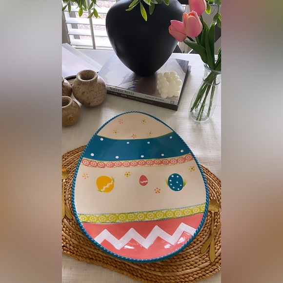 Temp-tations By Tara Old World "Easter Egg Hunt" Large Platter 14.5"x11"… - Picture 4 of 6